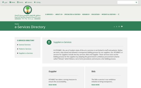 e-Services Directory | King Faisal Specialist Hospital ...