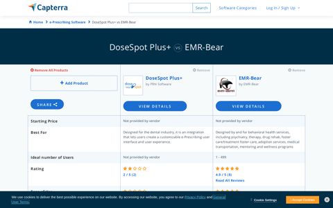 DoseSpot Plus+ vs EMR-Bear - 2020 Feature and Pricing ...