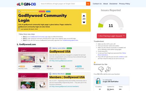 Godllywood Community Login - A database full of login pages ...