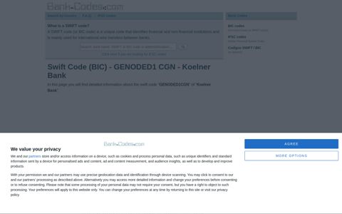 GENODED1 CGN - Koelner Bank - Swift Code (BIC)