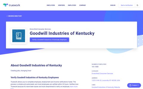 Employment Verification for Goodwill Industries of Kentucky ...