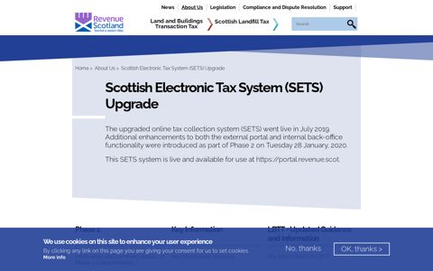 Scottish Electronic Tax System (SETS) Upgrade | Revenue ...