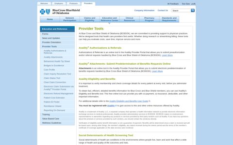 Health Care Provider Tools - Blue Cross and Blue Shield of ...