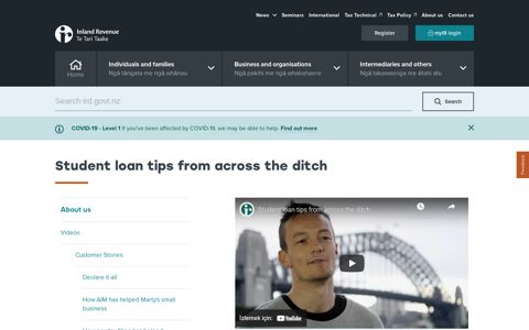 Student loan tips from across the ditch - Inland Revenue