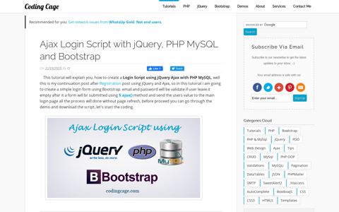 Ajax Login Script with jQuery, PHP MySQL and Bootstrap ...