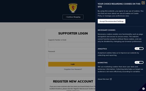 Login to your account | Scotland National Team - Scottish FA