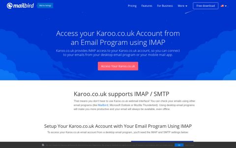 Access your Karoo.co.uk email with IMAP - December 2020