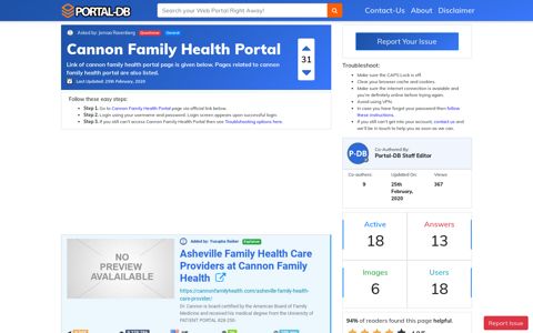 Cannon Family Health Portal