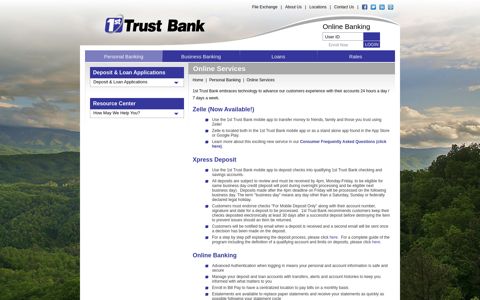 Online Services - 1st Trust Bank