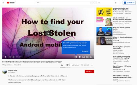 How to find or track your lost,stolen android mobile ... - YouTube