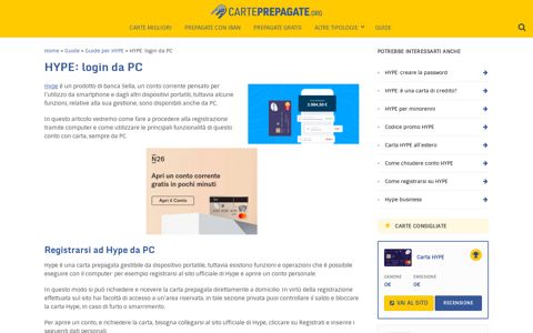 HYPE: login da PC - Come posso gestire la carta dal computer?