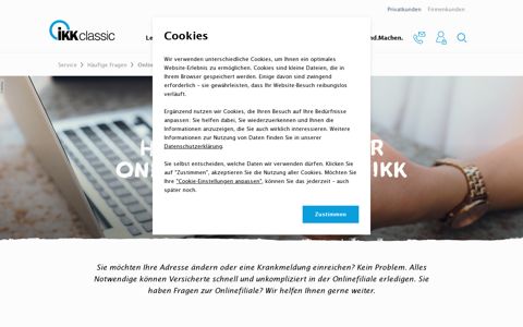FAQ - Onlinefiliale | IKK classic