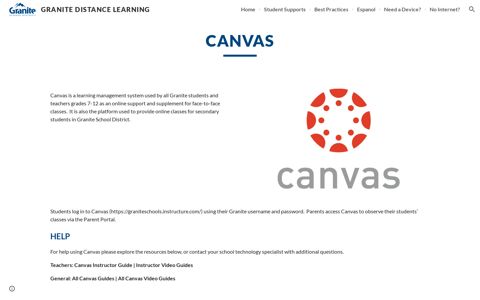 Granite Distance Learning - Canvas - Google Sites