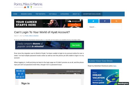 Can't Login To Your World of Hyatt Account? - Points Miles ...