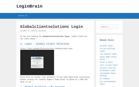 Globalclientsolutions Login - Global Client Solutions - LoginBrain