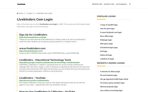 Livebinders Com Login ❤️ One Click Access - iLoveLogin