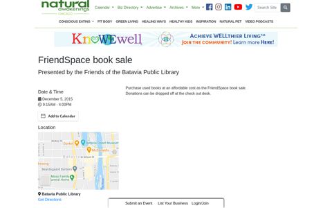 FriendSpace book sale - Natural Awakenings Chicago