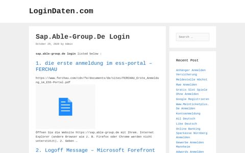 Sap.Able-Group.De Login - LoginDaten.com