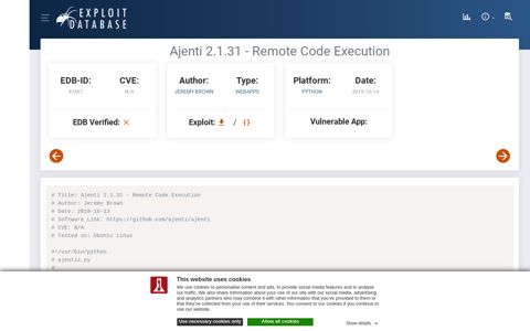 Ajenti 2.1.31 - Remote Code Execution - Python webapps ...