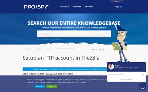 Setup an FTP account in FileZilla - PRO ISP