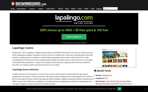 Lapalingo | Online Casino | | Exclusive Bonuses