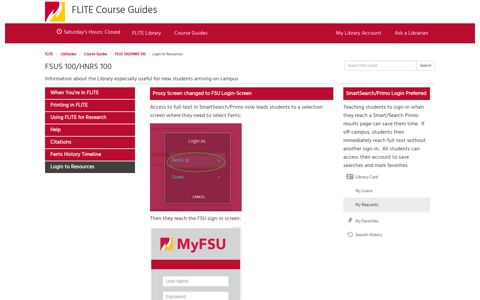 Login to Resources - FSUS 100/HNRS 100 - LibGuides at ...