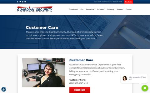 Customer Service - Guardian Security Systems