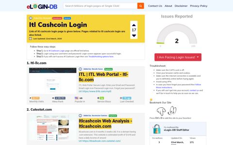Itl Cashcoin Login - A database full of login pages from all ...