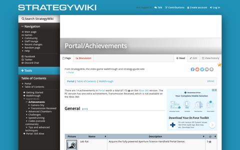 Portal/Achievements — StrategyWiki, the video game ...