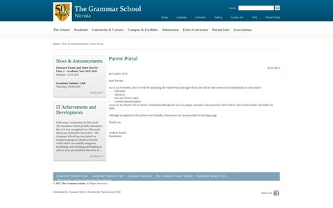 Parent Portal - The Grammar School
