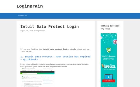 intuit data protect login - LoginBrain