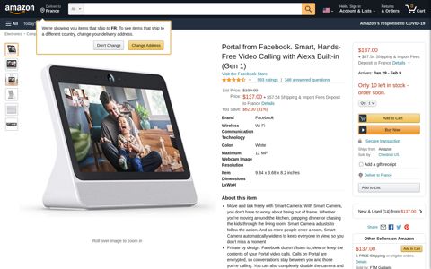 Portal from Facebook. Smart, Hands-Free Video ... - Amazon.com