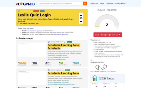 Lexile Quiz Login - Find Login Page of Any Site within Seconds!