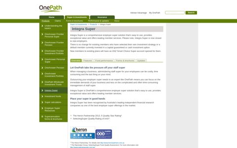 Integra Super | Super & Investments | OnePath