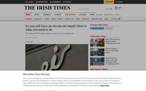 So you still have an eircom.net email? Here is what you need ...