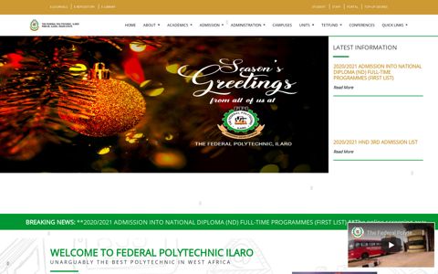 Federal Polytechnic Ilaro - Home Page