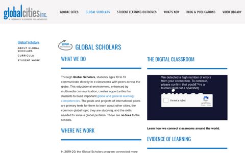 About Global Scholars — Global Cities