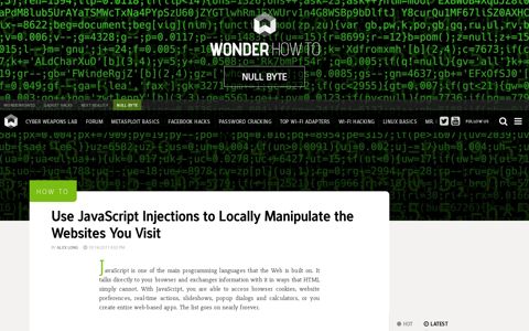 How to Use JavaScript Injections to Locally Manipulate the ...