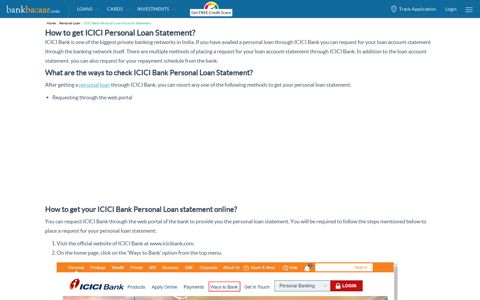 How to get ICICI Personal Loan Statement? - BankBazaar