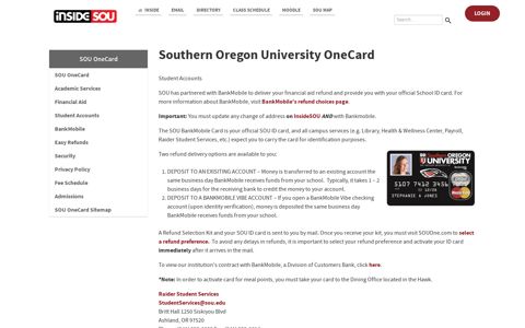 SOU OneCard - Southern Oregon University OneCard