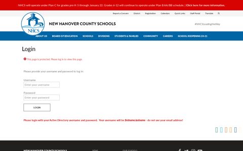 Login - New Hanover County Schools