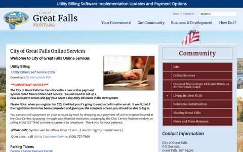 City of Great Falls Online Services - City of Great Falls Montana