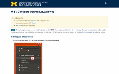 WiFi: Configure Ubuntu Linux Device | ITS Documentation