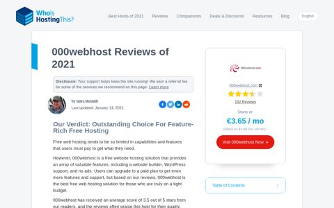 000webhost Reviews of 2021 - WhoIsHostingThis.com