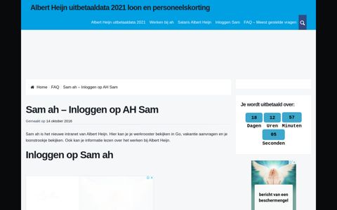 Sam ah - Inloggen op AH Sam, het intranet van Albert Heijn