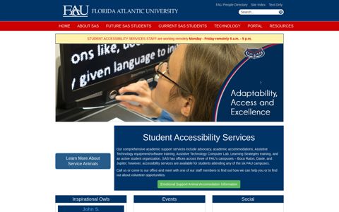 Student Accessibility Services - Florida Atlantic University