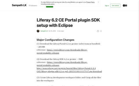 Liferay 6.2 CE Portal plugin SDK setup with Eclipse | by ...