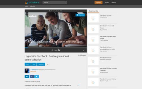 Login with Facebook: Fast registration & personalization