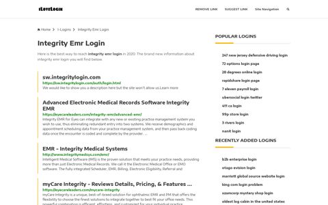 Integrity Emr Login ❤️ One Click Access - iLoveLogin