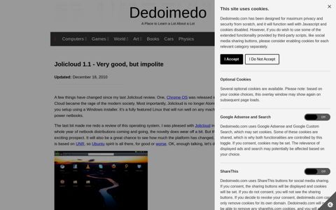 Jolicloud 1.1 - Very good, but impolite - Dedoimedo